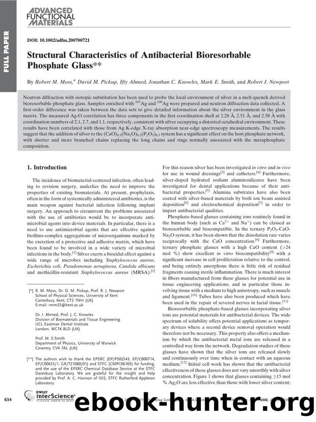 Structural Characteristics of Antibacterial Bioresorbable Phosphate Glass by Unknown