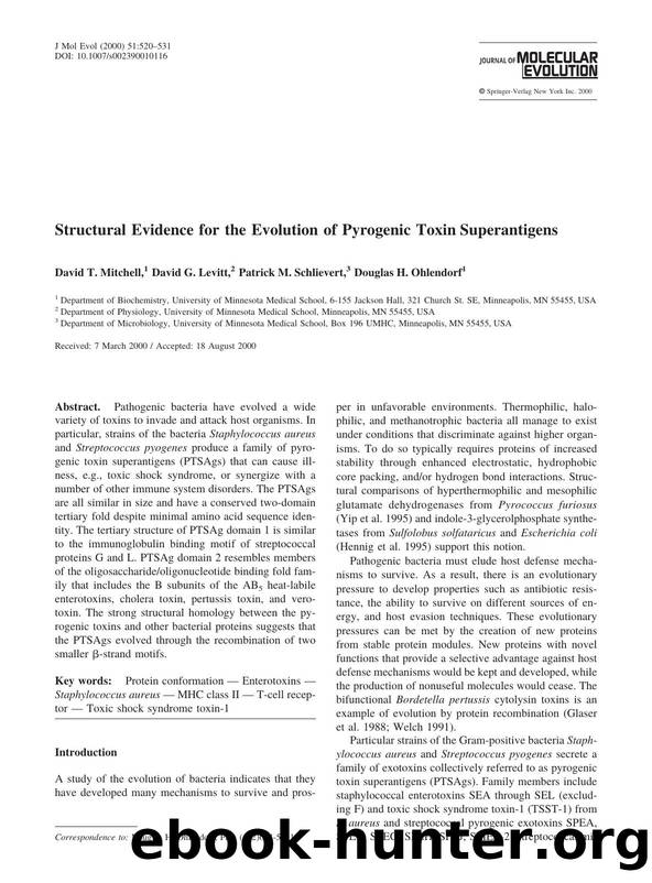 Structural Evidence for the Evolution of Pyrogenic Toxin Superantigens by Mitchell D. et al