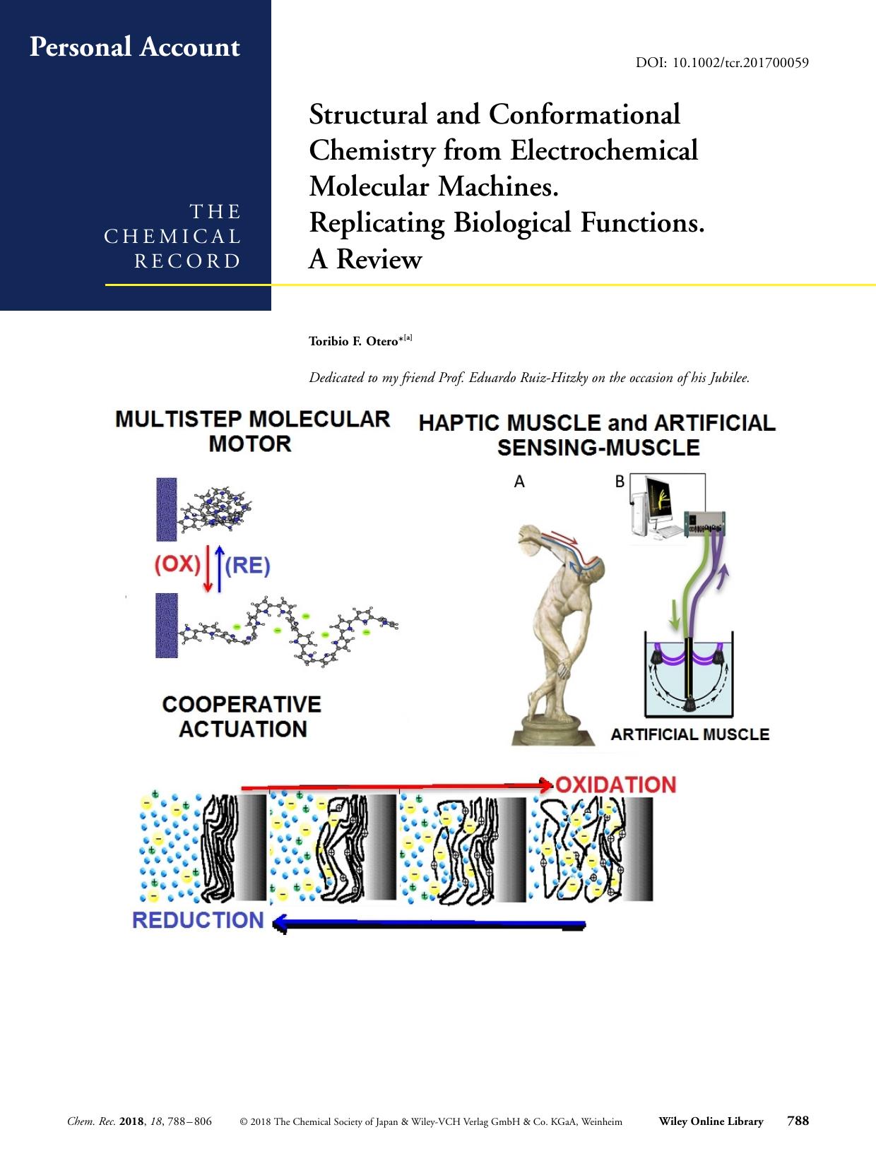 Structural and Conformational Chemistry from Electrochemical Molecular Machines. Replicating Biological Functions. A Review by Unknown