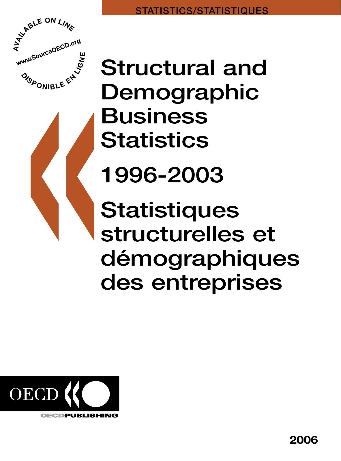 Structural and demographic business statistics 1996-2003 by Organisation for Economic Co-operation and Development