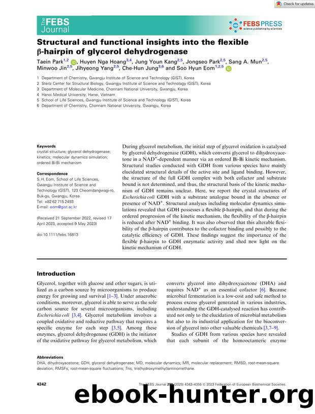 Structural and functional insights into the flexible Î²âhairpin of glycerol dehydrogenase by Unknown
