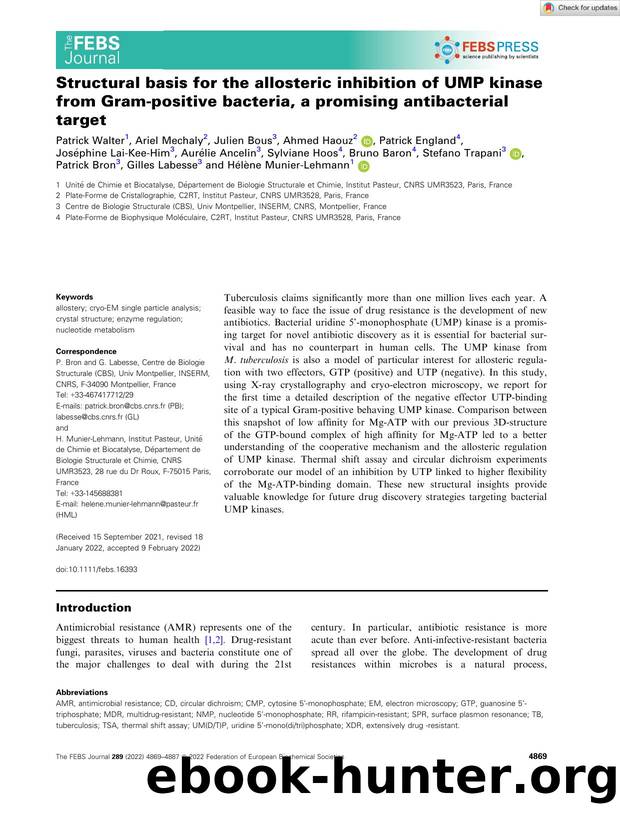 Structural basis for the allosteric inhibition of UMP kinase from Gramâpositive bacteria, a promising antibacterial target by Unknown