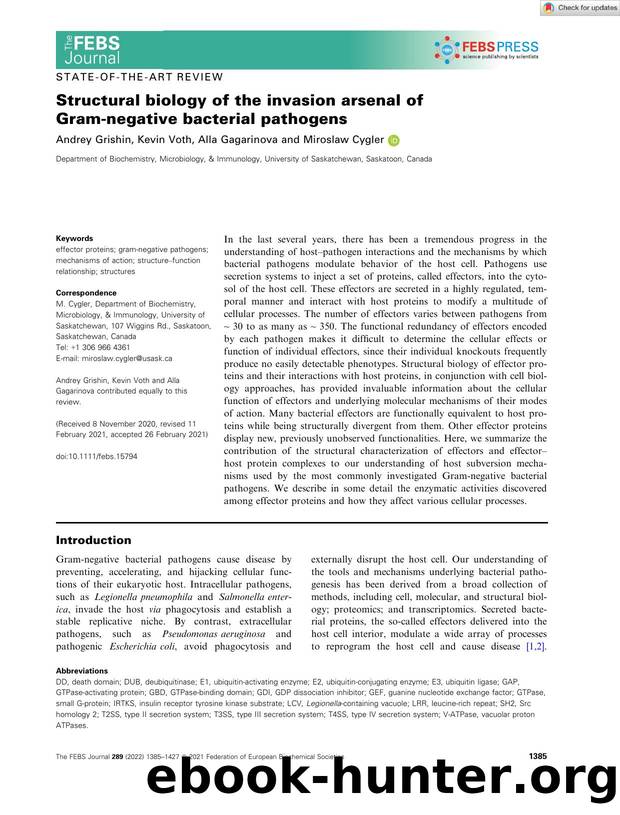 Structural biology of the invasion arsenal of Gramânegative bacterial pathogens by Unknown