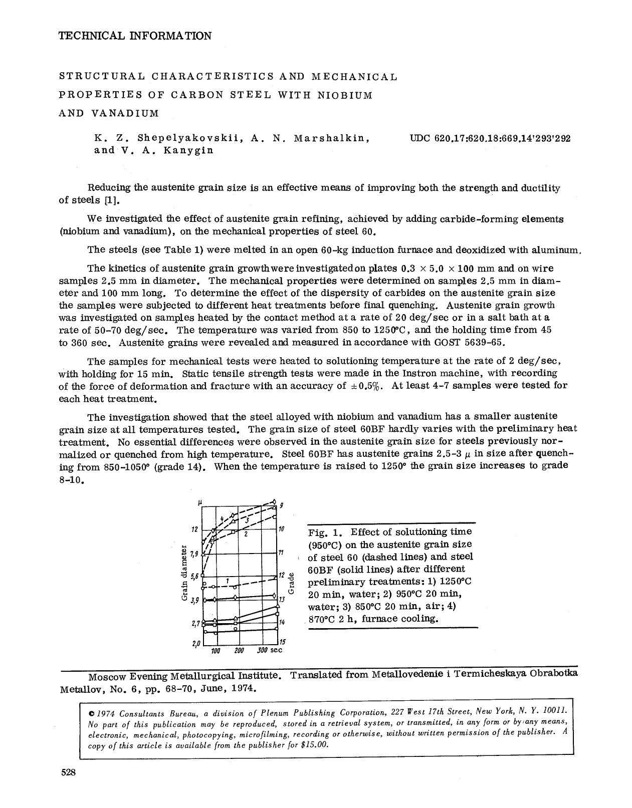 Structural characteristics and mechanical properties of carbon steel with niobium and vanadium by Unknown
