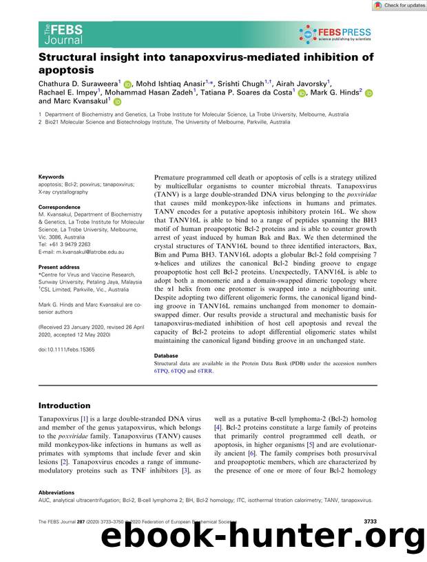 Structural insight into tanapoxvirusâmediated inhibition of apoptosis by Unknown