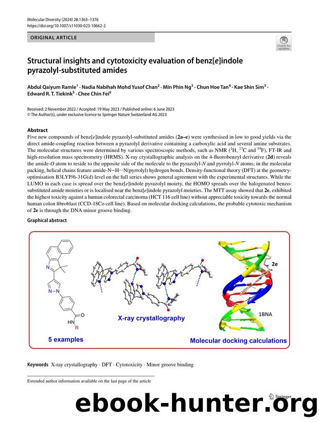 Structural insights and cytotoxicity evaluation of benz[e]indole pyrazolyl-substituted amides by unknow
