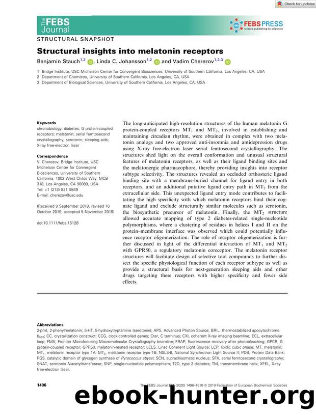 Structural insights into melatonin receptors by Unknown