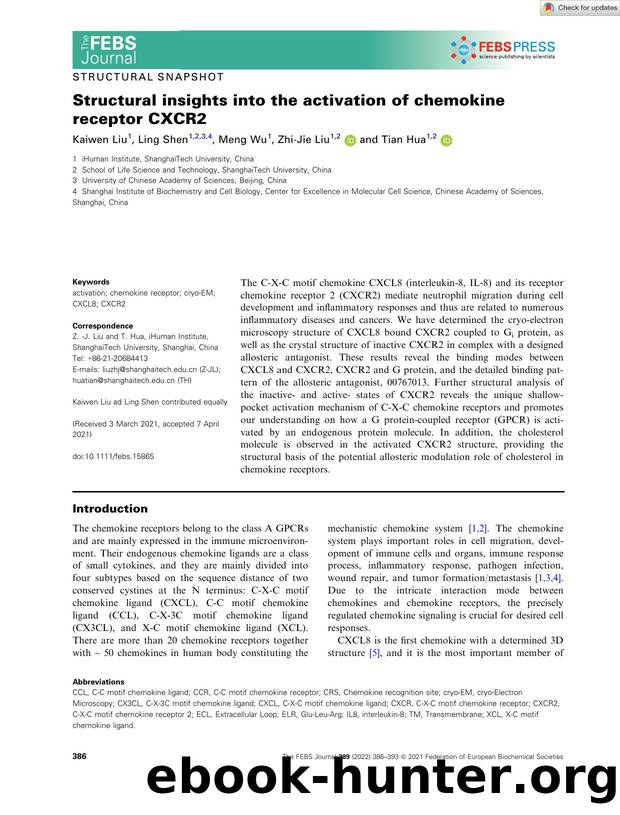 Structural insights into the activation of chemokine receptor CXCR2 by Unknown