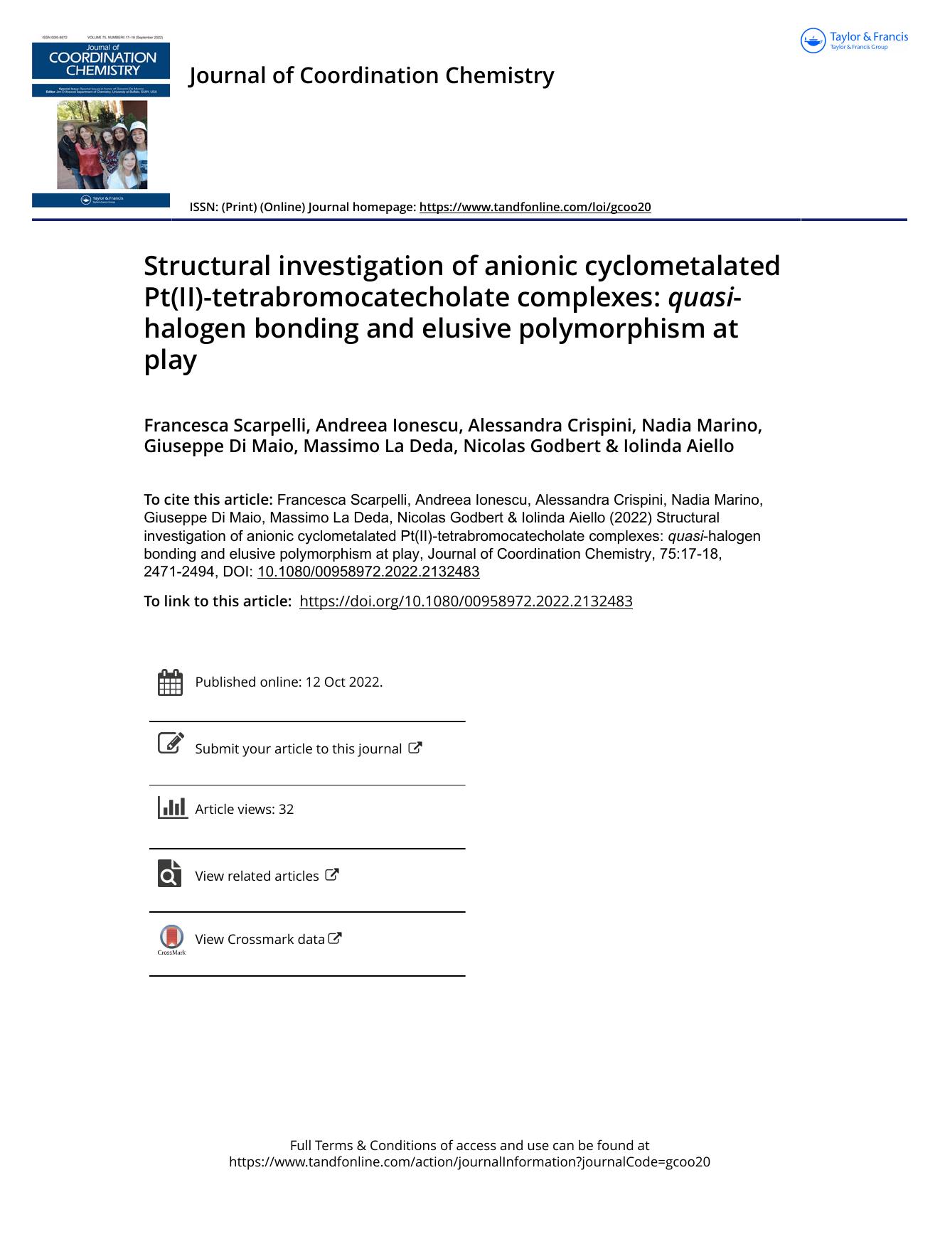 Structural investigation of anionic cyclometalated Pt(II)-tetrabromocatecholate complexes: quasi-halogen bonding and elusive polymorphism at play by unknow