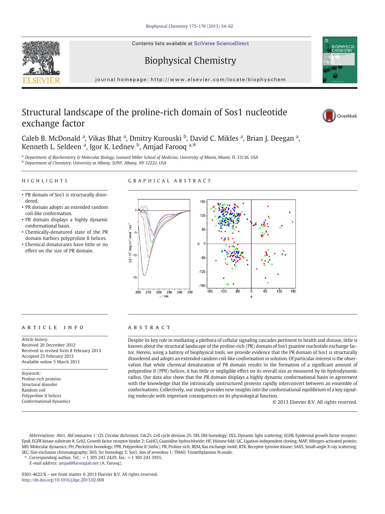 Structural landscape of the proline-rich domain of Sos1 nucleotide exchange factor by unknow
