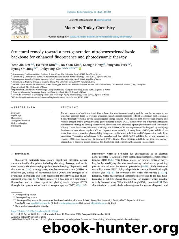 Structural remedy toward a next-generation nitrobenzoselenadiazole backbone for enhanced fluorescence and photodynamic therapy by unknow