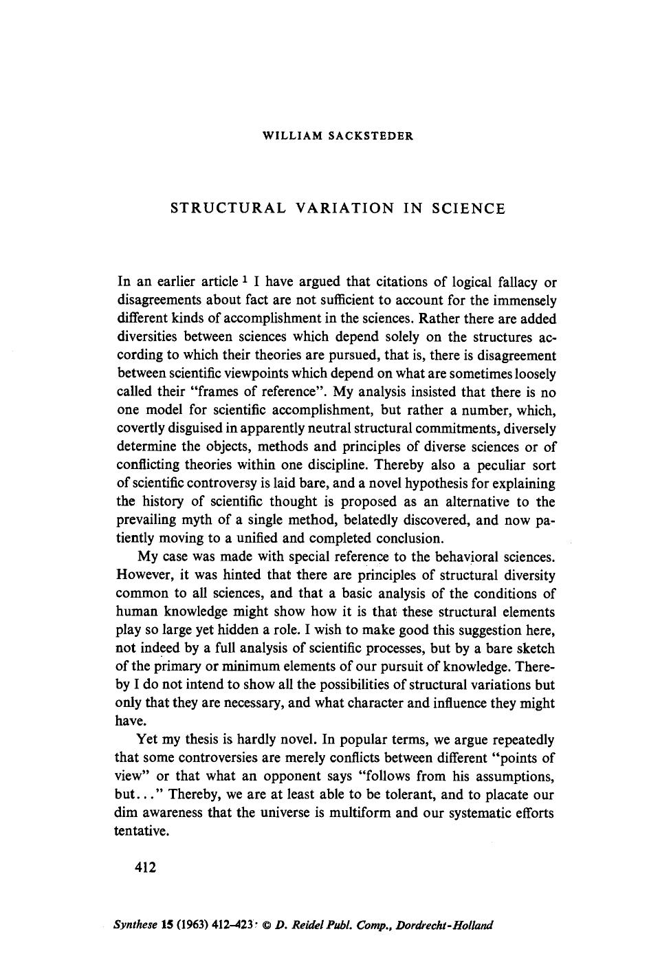 Structural variation in science by Unknown