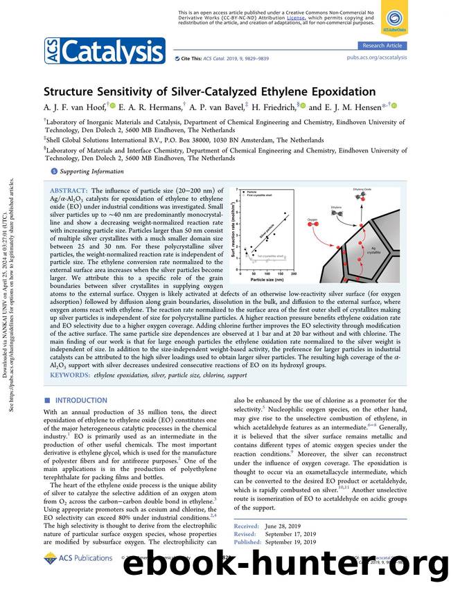 Structure Sensitivity of Silver-Catalyzed Ethylene Epoxidation by A. J. F. van Hoof E. A. R. Hermans A. P. van Bavel H. Friedrich & E. J. M. Hensen