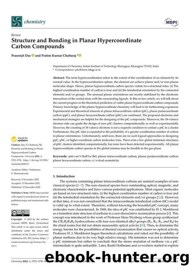 Structure and Bonding in Planar Hypercoordinate Carbon Compounds by Prasenjit Das & Pratim Kumar Chattaraj