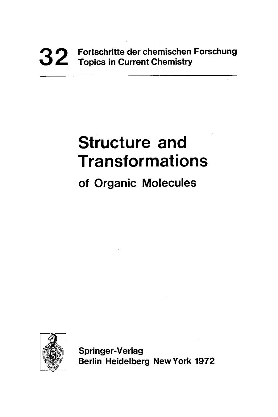 Structure and Transformations of Organic Molecules by Takeshi Nakajima; et al
