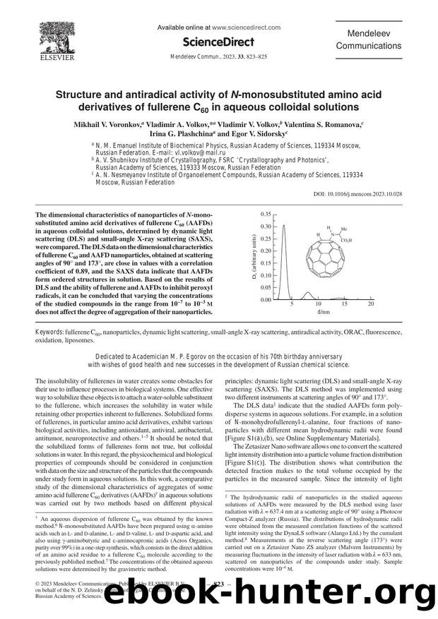 Structure and antiradical activity of N-monosubstituted amino acid derivatives of fullerene C60 in aqueous colloidal solutions by unknow