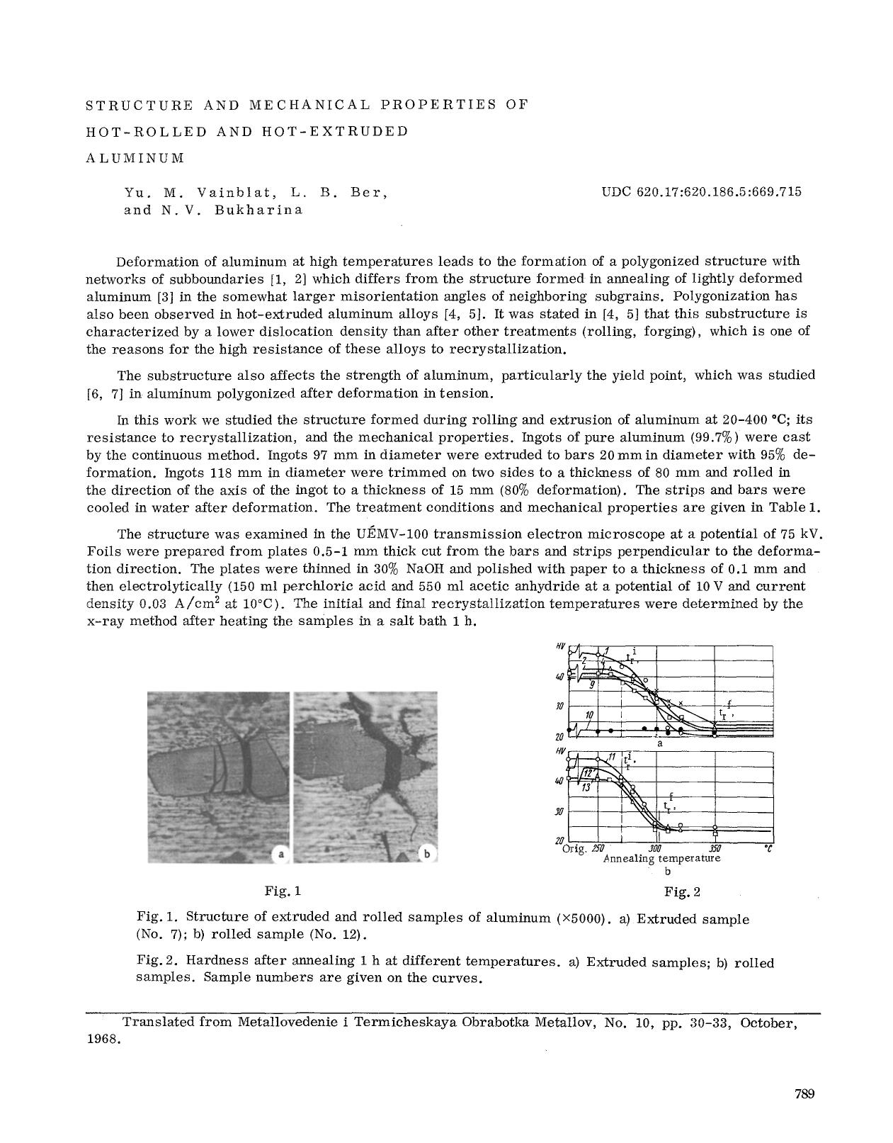 Structure and mechanical properties of hot-rolled and hot-extruded aluminum by Unknown