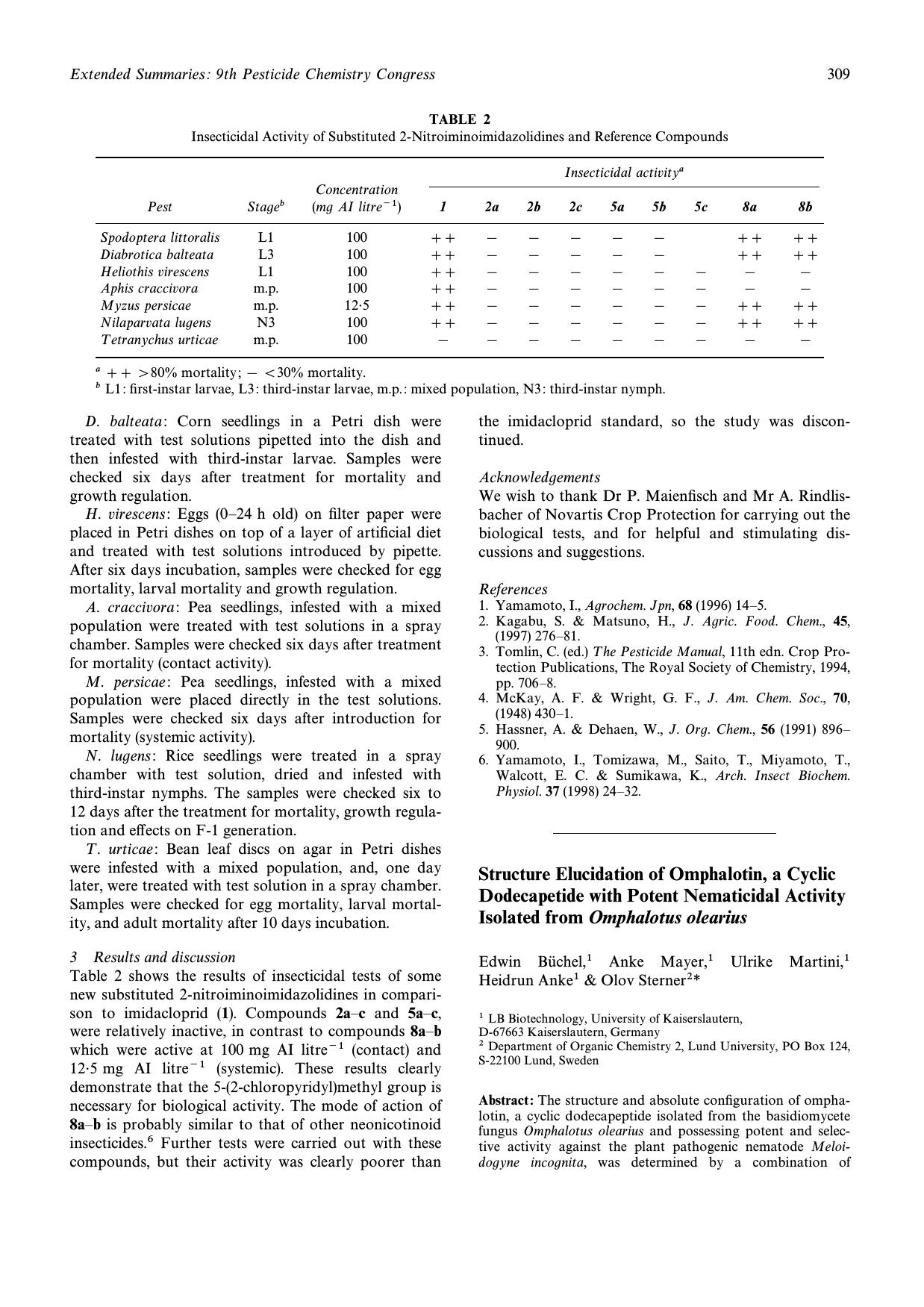 Structure elucidation of omphalotin, a cyclic dodecapetide with potent nematicidal activity isolated from Omphalotus olearius by Unknown