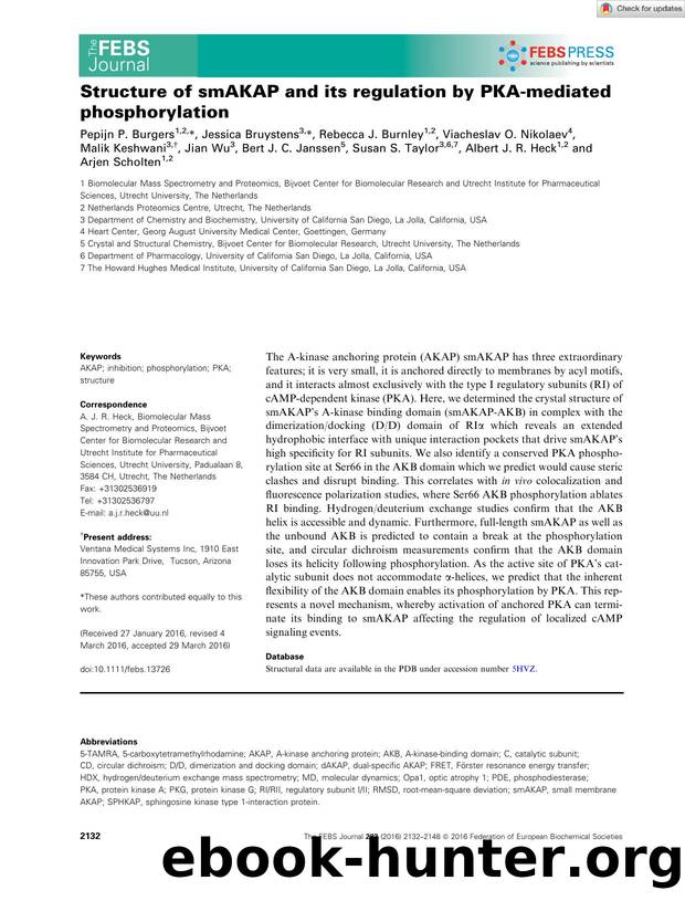 Structure of smAKAP and its regulation by PKAâmediated phosphorylation by Unknown