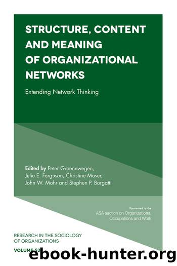 Structure, Content and Meaning of Organizational Networks by Groenewegen Peter;Ferguson Julie E.;Moser Christine;Mohr John;Borgatti Stephen P.;