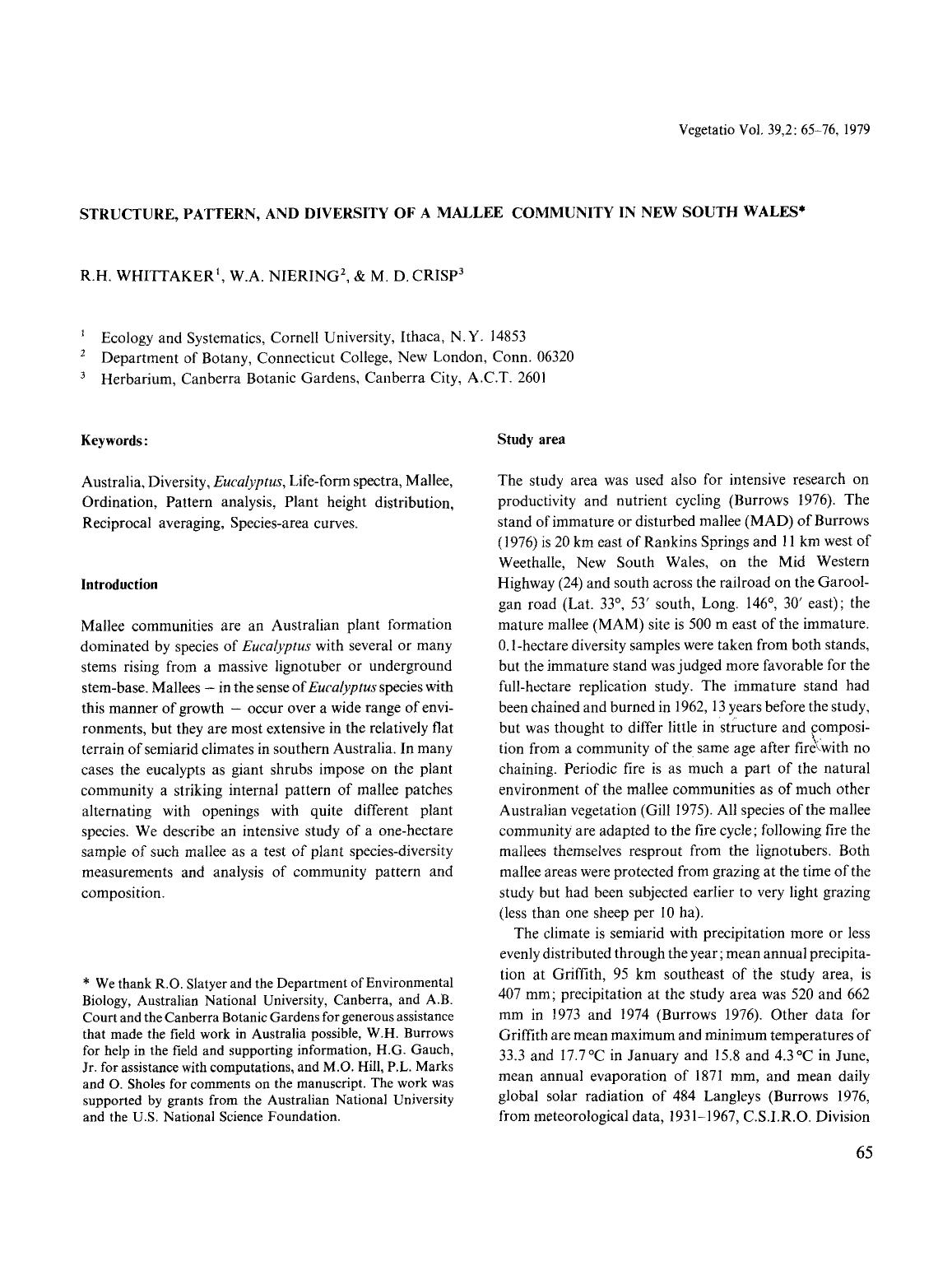 Structure, pattern, and diversity of a mallee community in New South Wales by Unknown