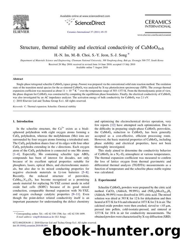 Structure, thermal stability and electrical conductivity of CaMoO4+ÃÂ´ by H.-N. Im
