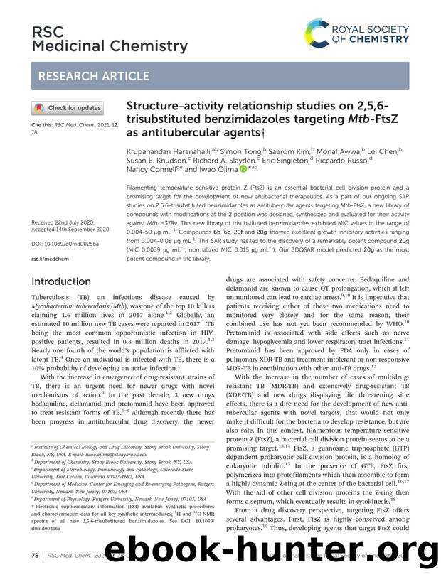 Structureâactivity relationship studies on 2,5,6-trisubstituted benzimidazoles targeting Mtb-FtsZ as antitubercular agents by unknow