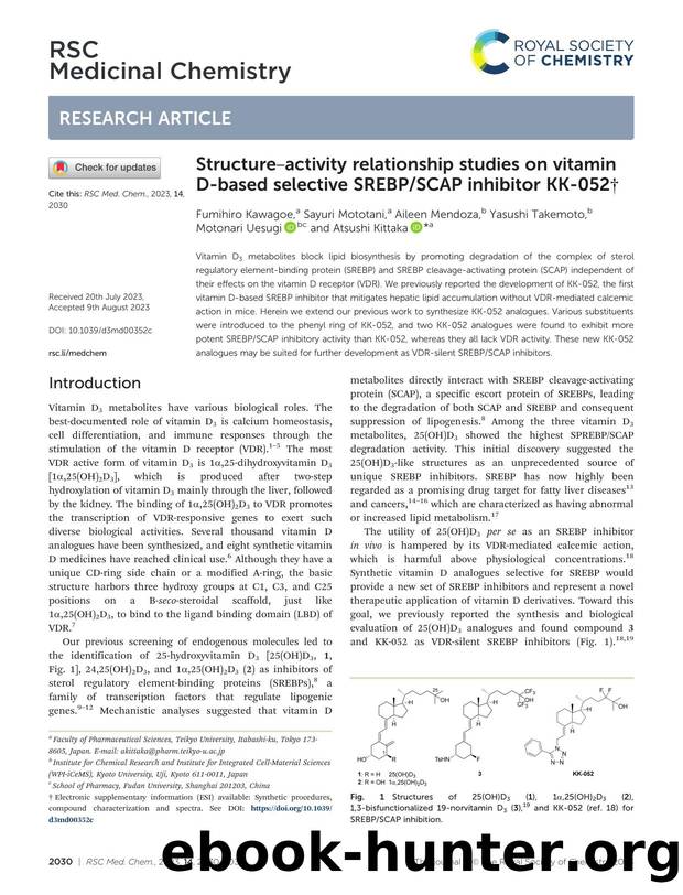 Structureâactivity relationship studies on vitamin D-based selective SREBPSCAP inhibitor KK-052 by unknow