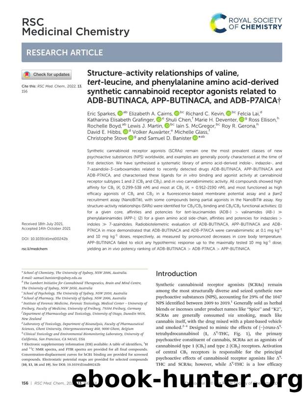 Structureâactivity relationships of valine, tert-leucine, and phenylalanine amino acid-derived synthetic cannabinoid receptor agonists related to ADB-BUTINACA, APP-BUTINACA, and ADB-P7AICA by unknow