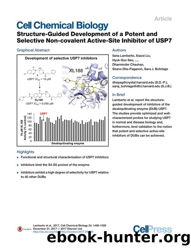 Structure-Guided Development of a Potent and Selective Non-covalent Active-Site Inhibitor of USP7 by unknow
