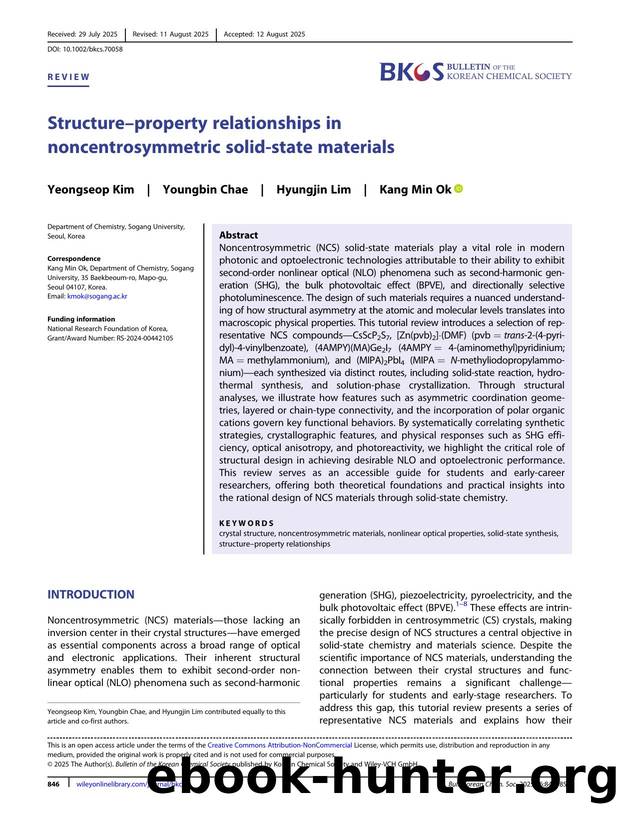Structure-Property Relationships in Noncentrosymmetric SolidâState Materials by Unknown