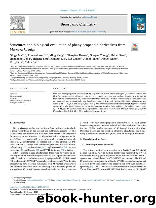 Structures and biological evaluation of phenylpropanoid derivatives from Murraya koenigii by unknow