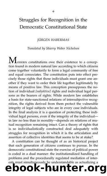 Struggles for Recognition in the Democratic Constitutional State (1994) by Jürgen Habermas
