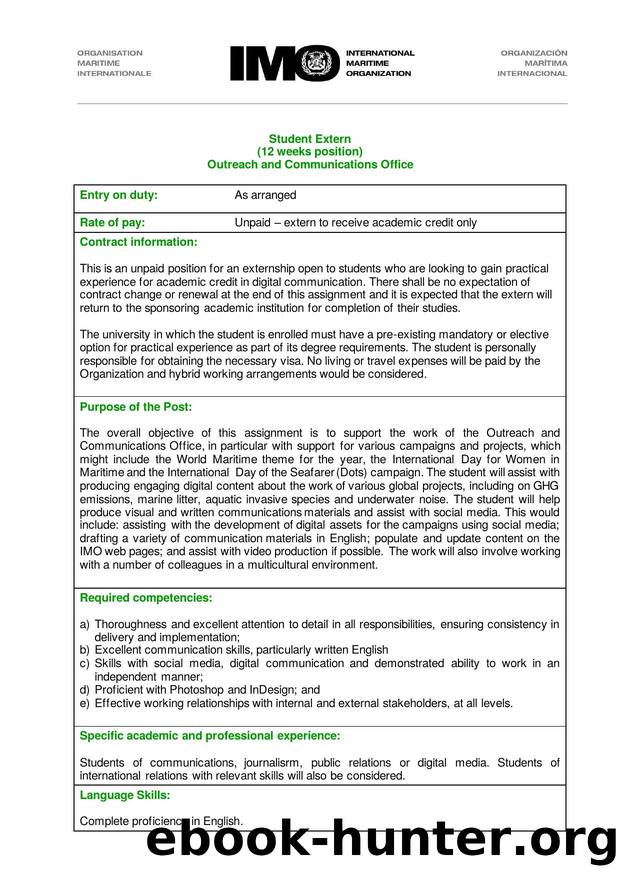 Student Extern OCO communications and campaigns 2025 by Tracy Peverett