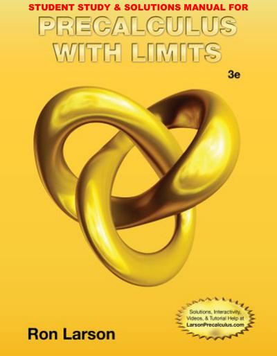 Student Study and Solutions Manual for Larson's Precalculus with Limits by Ron Larson