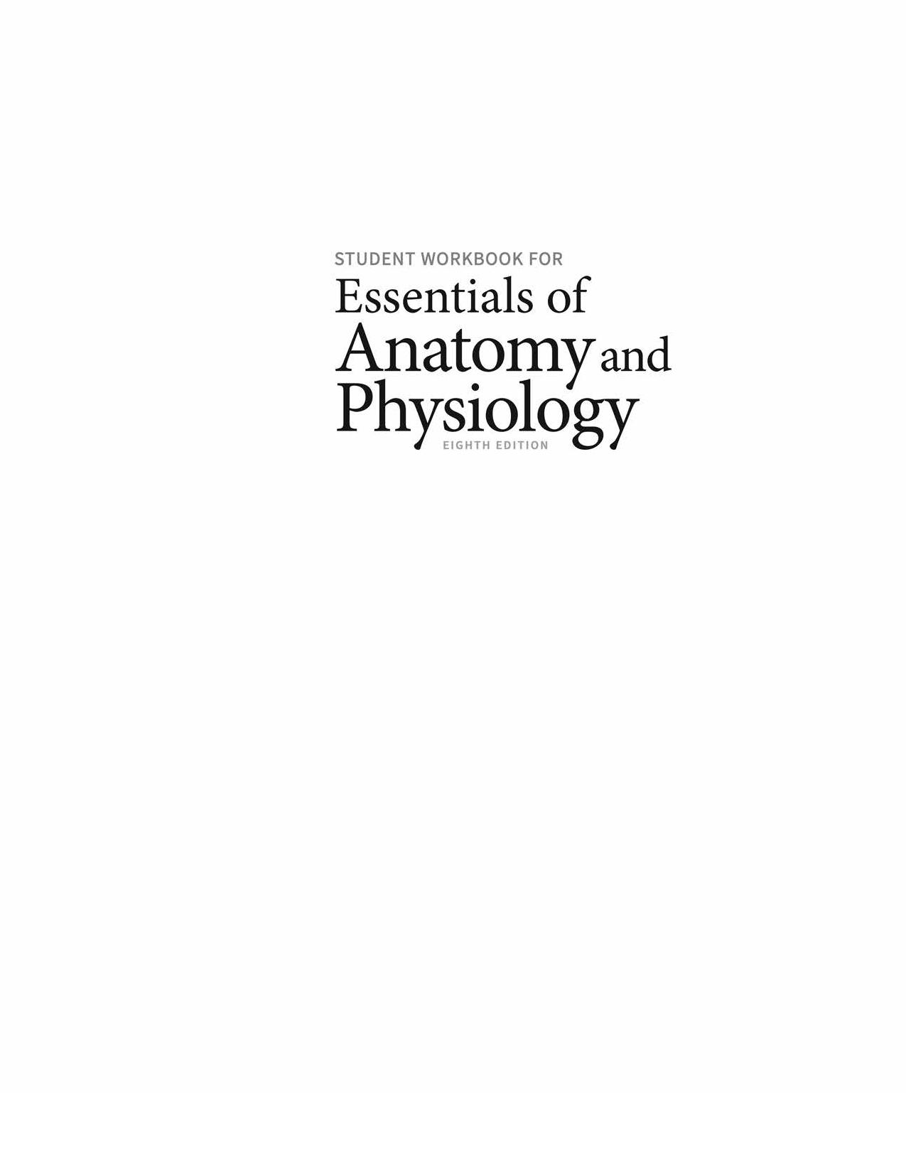 Student Workbook for Essentials of Anatomy and Physiology by Valerie C. Scanlon