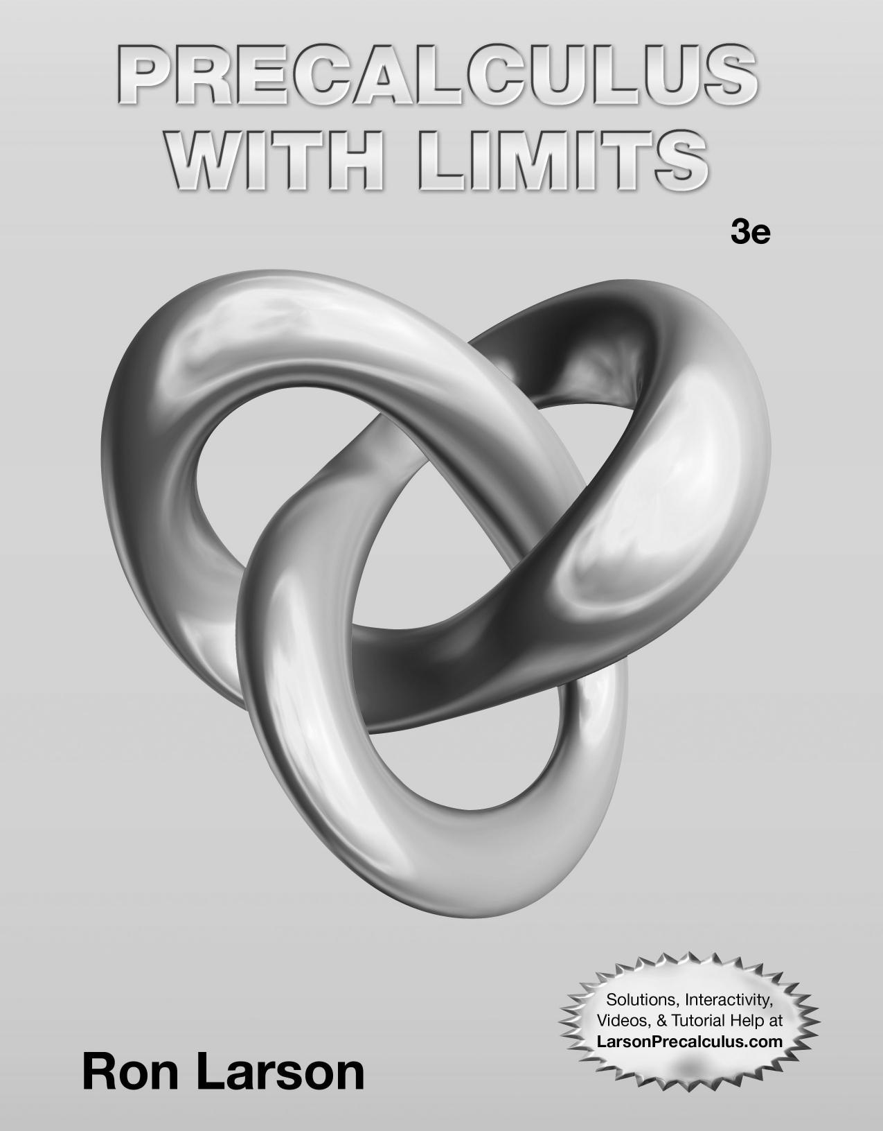 Student study and solutions manual : Precalculus with limits by Ron Larson