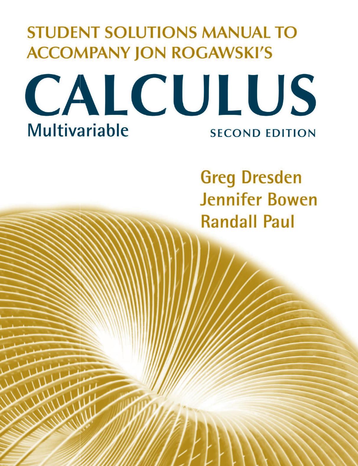 Student's Solutions Manual for Multivariable Calculus by Jon Rogawski