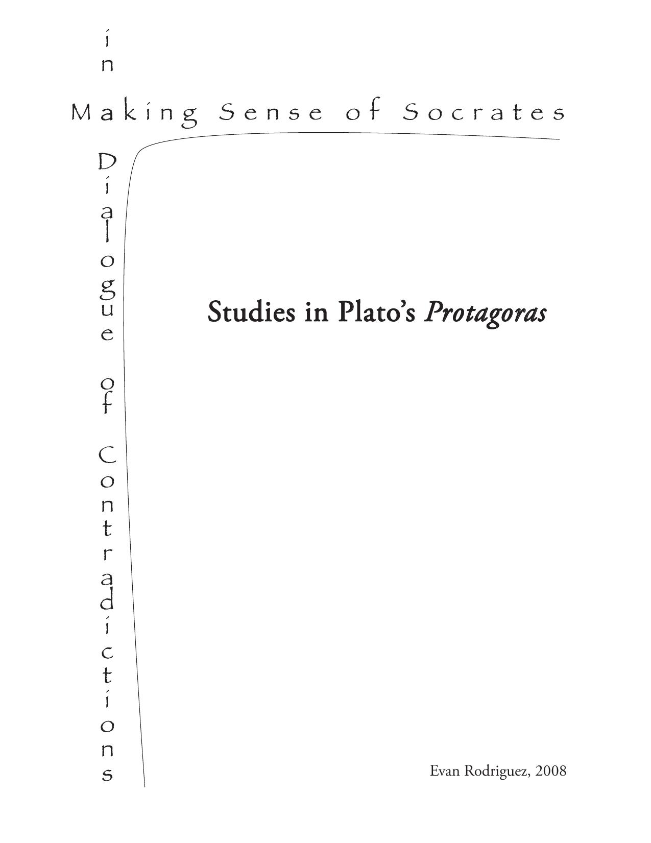 Studies In Plato's 'Protagoras' by Unknown