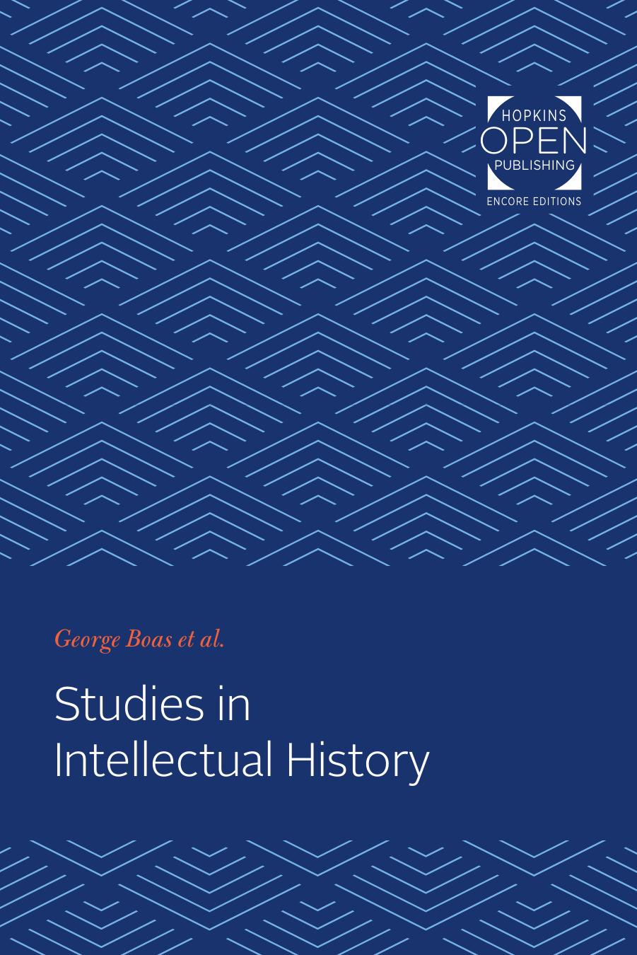 Studies in Intellectual History by George Boas
