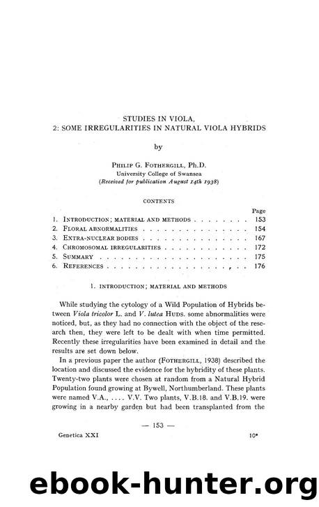 Studies in Viola, 2: Some irregularities in natural Viola hybrids by Unknown