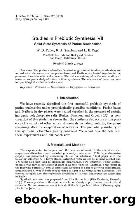 Studies in prebiotic synthesis. VII by Unknown