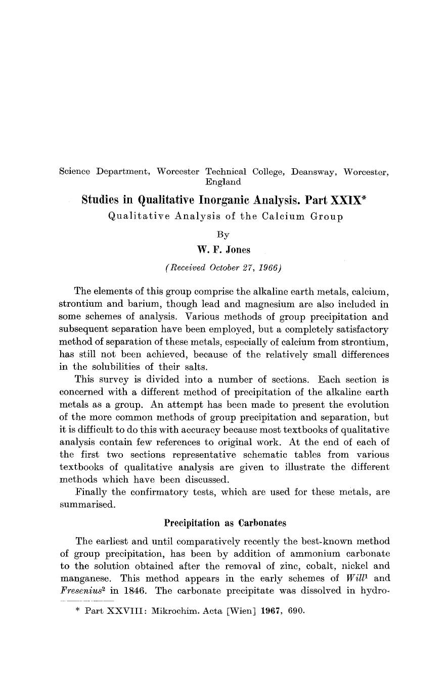 Studies in qualitative inorganic analysis. Part XXIX by Unknown