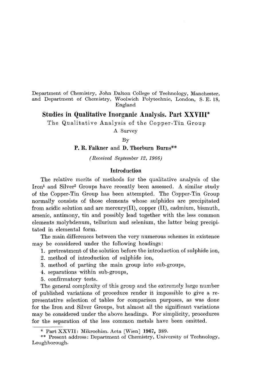 Studies in qualitative inorganic analysis. Part XXVIII by Unknown