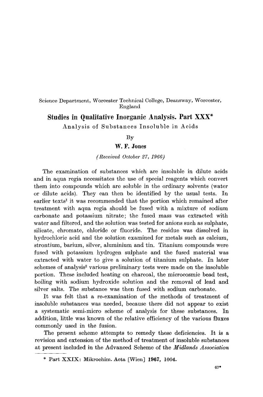 Studies in qualitative inorganic analysis. Part XXX by Unknown