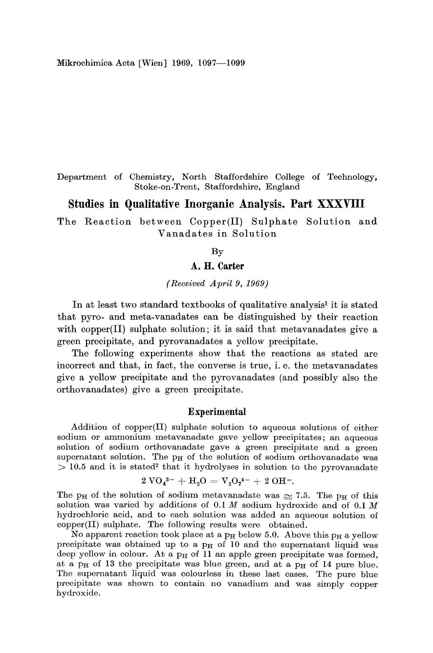 Studies in qualitative inorganic analysis. Part XXXVIII by Unknown