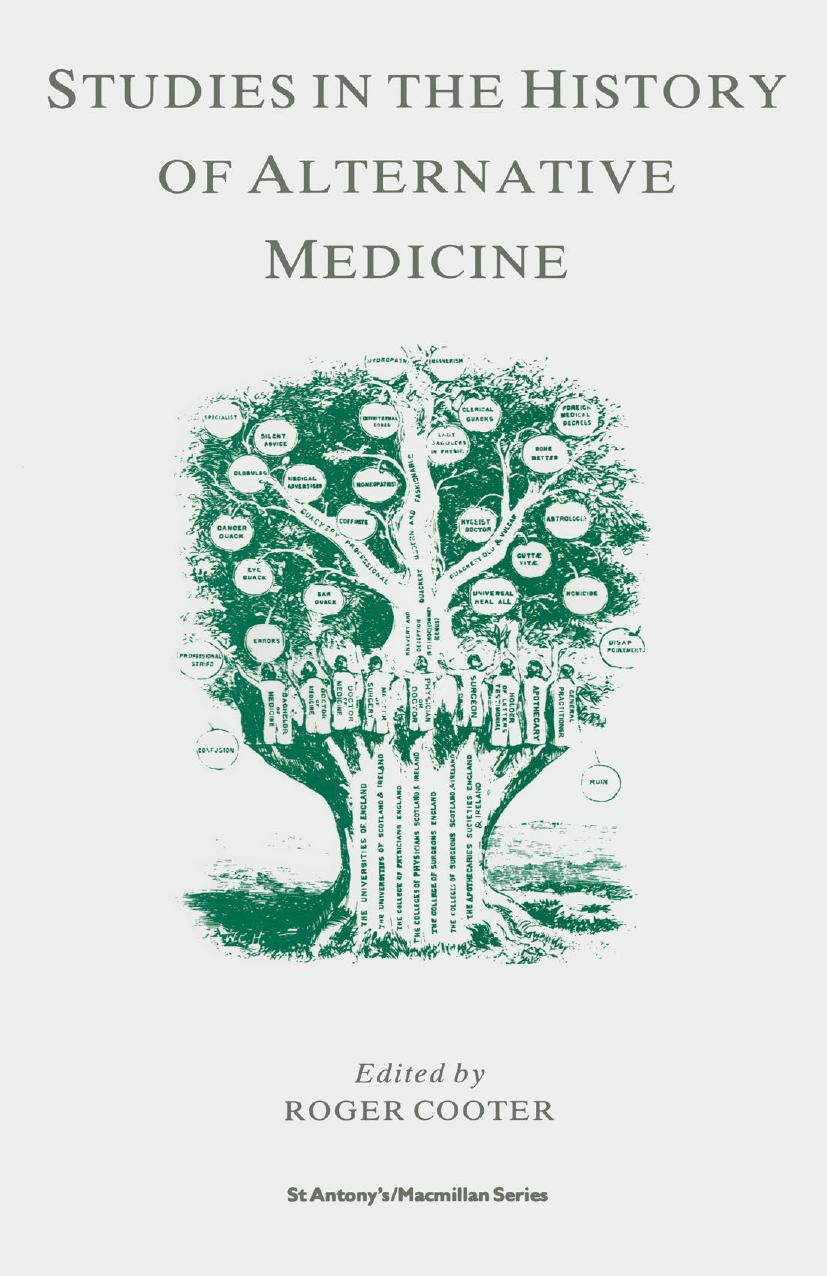 Studies in the History of Alternative Medicine by Roger Cooter (eds.)