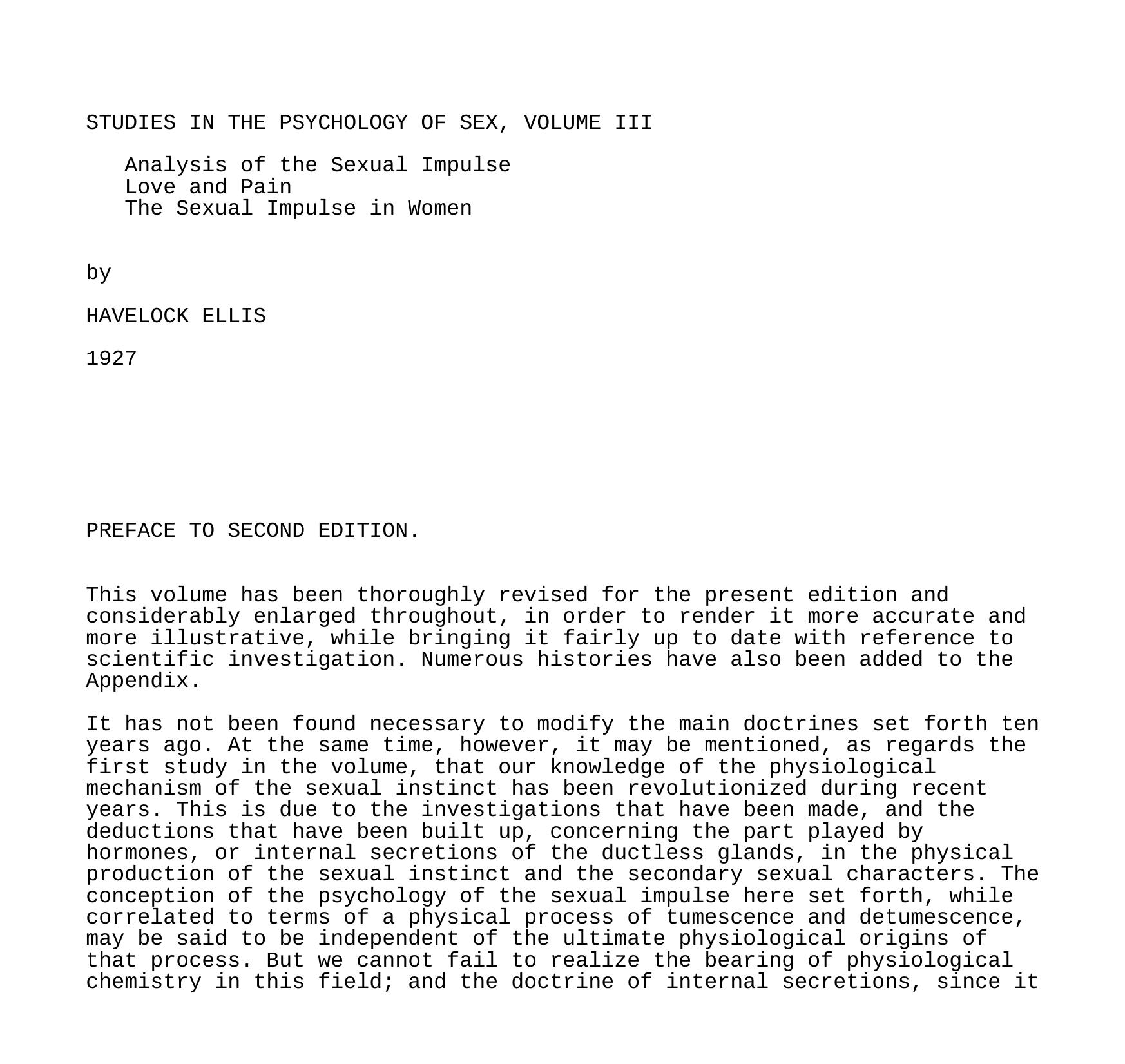 Studies in the Psychology of Sex III by Unknown