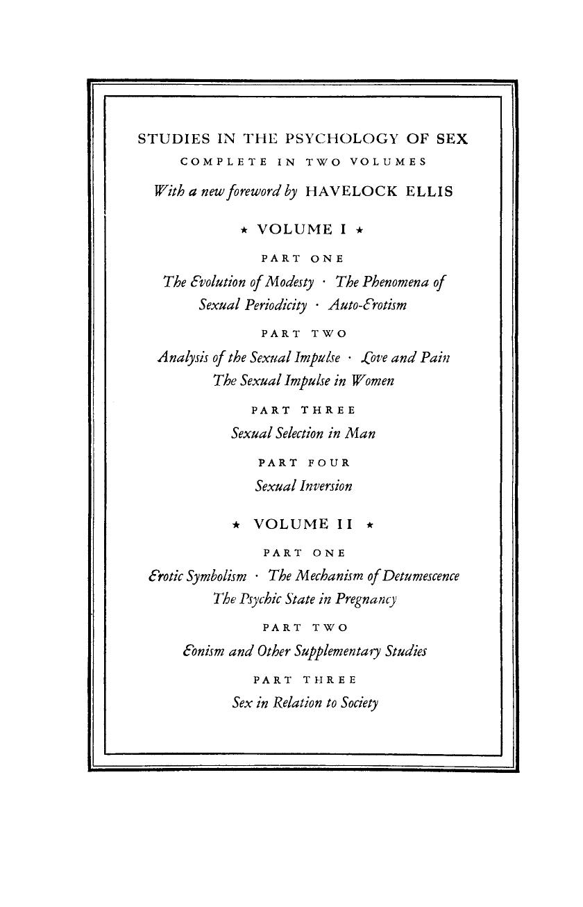Studies in the Psychology of Sex. Volume 1 by Havelock Ellis (Auth.)
