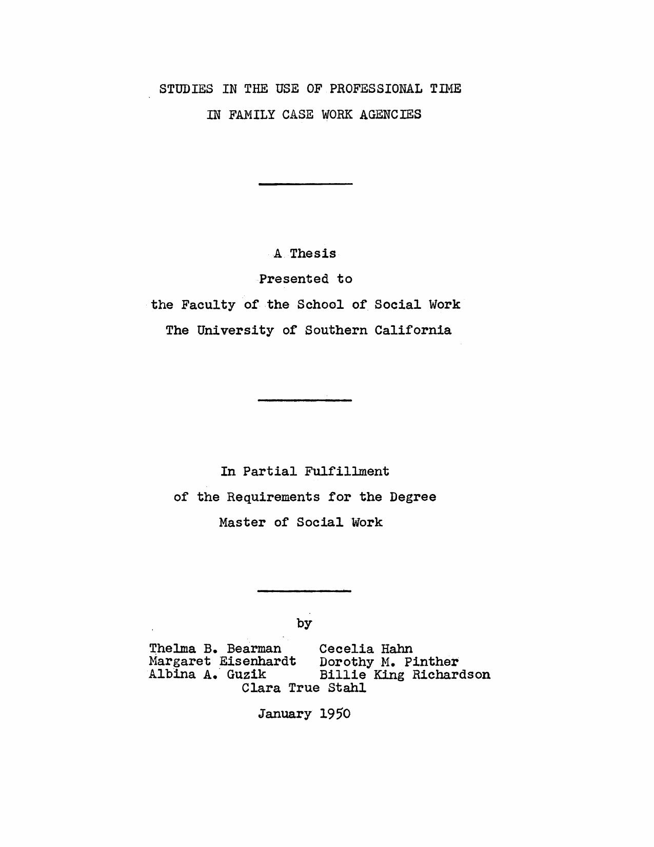 Studies in the use of professional time in family case work agencies by Bearman Thelma B